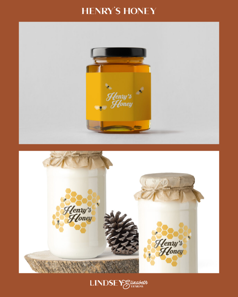 henry's honey design challenge prompt, jar mockup, cute, yellow, save the bees, honeybee, beekeeper logo design, honey business, small business owner